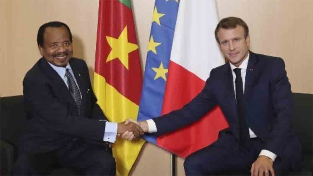 Biya et Macron à Lyon le 10 octobre 2019 / ©Rfi